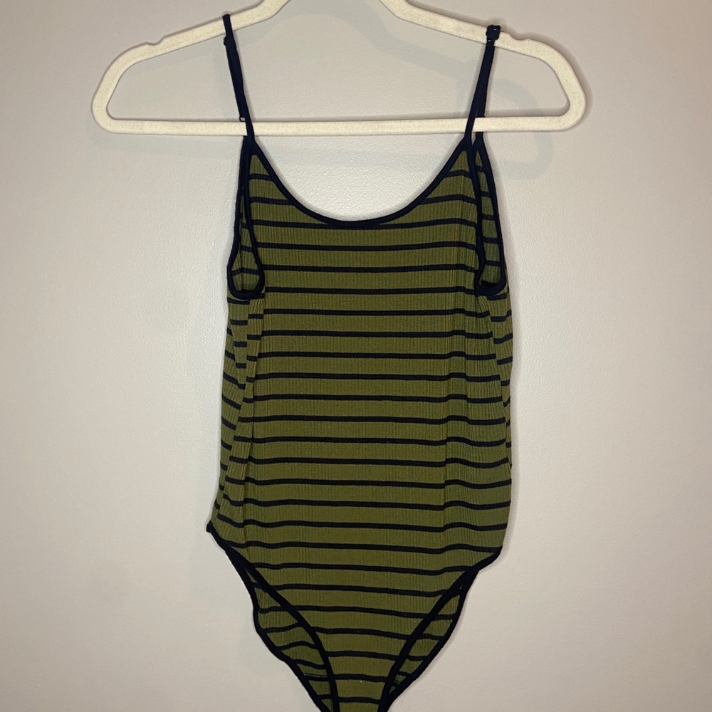 forever 21 striped pattern low back body suit